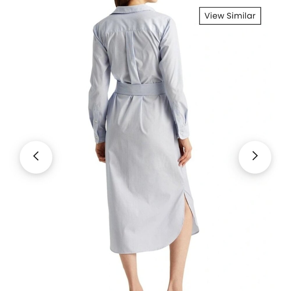 Ralph Lauren Black Label Striped Cotton Broadcloth Shirtdress Size 14 - Picture 4 of 16
